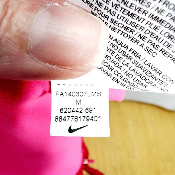 Nike Pro Dri Fit  Women's Fuchsia  Geometric Print Pullover Running Top Half Zip - Picture 4 of 12
